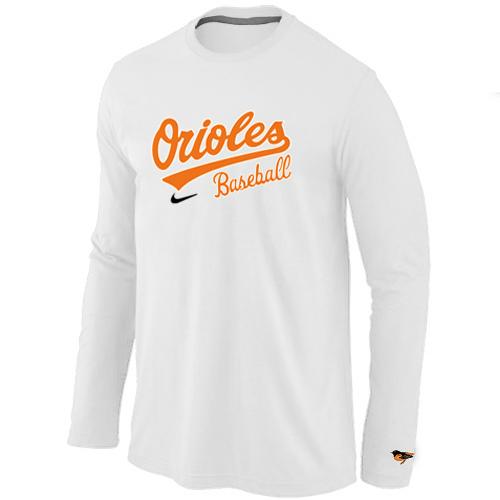 Cheap Nike Baltimore Orioles Long Sleeve MLB T-Shirt White For Sale